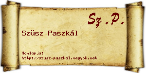 Szüsz Paszkál névjegykártya